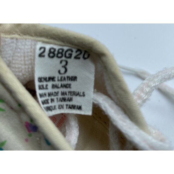 Vintage OshKosh B’Gosh Infant Baby Girls Shoes 1990’s Size 3 Cream Multicolour - Picture 10 of 12